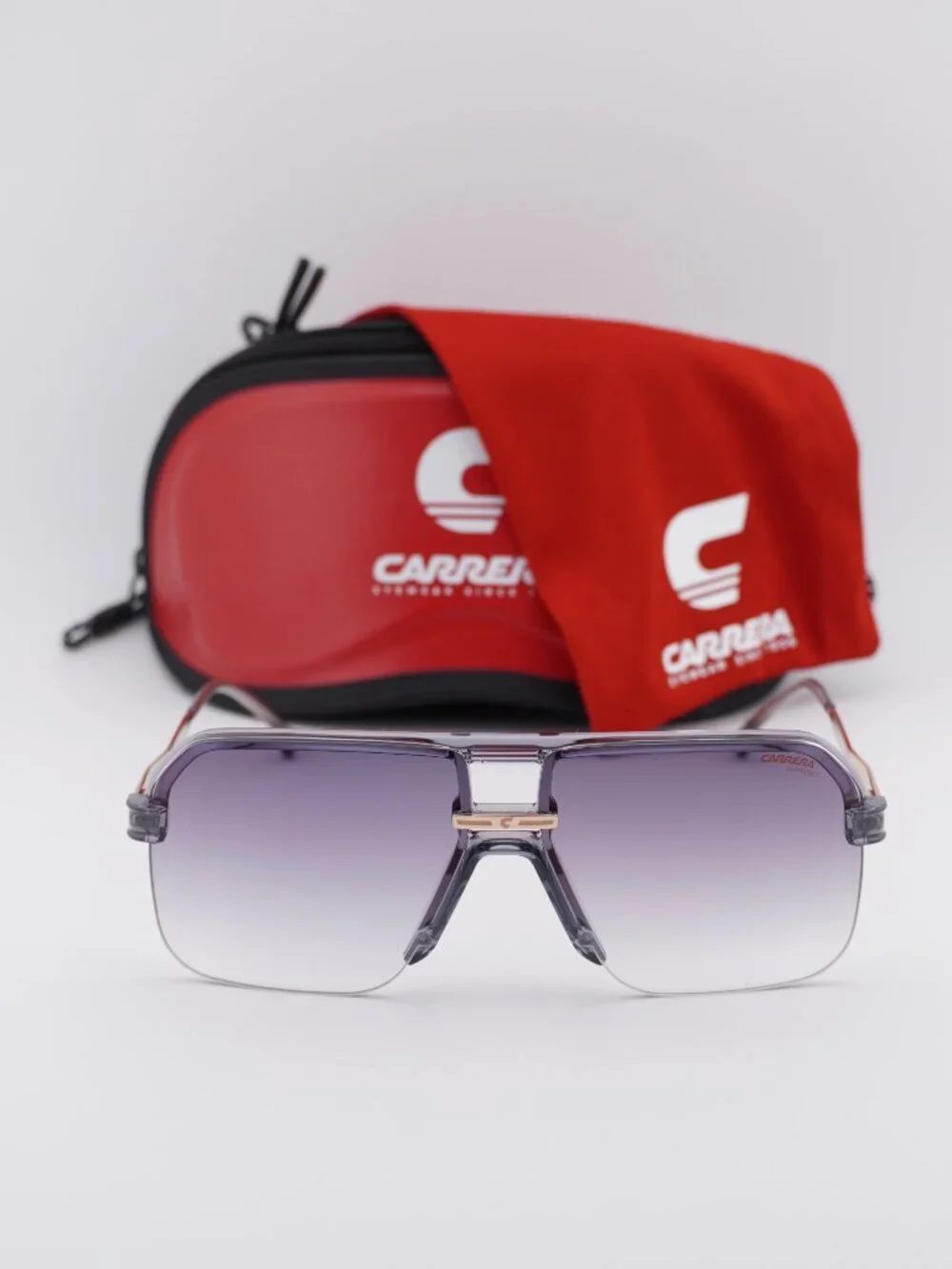 CARRERA 1066/S 0KB7 FQ Aviator Sunglasses - Grey / Gold Mirror